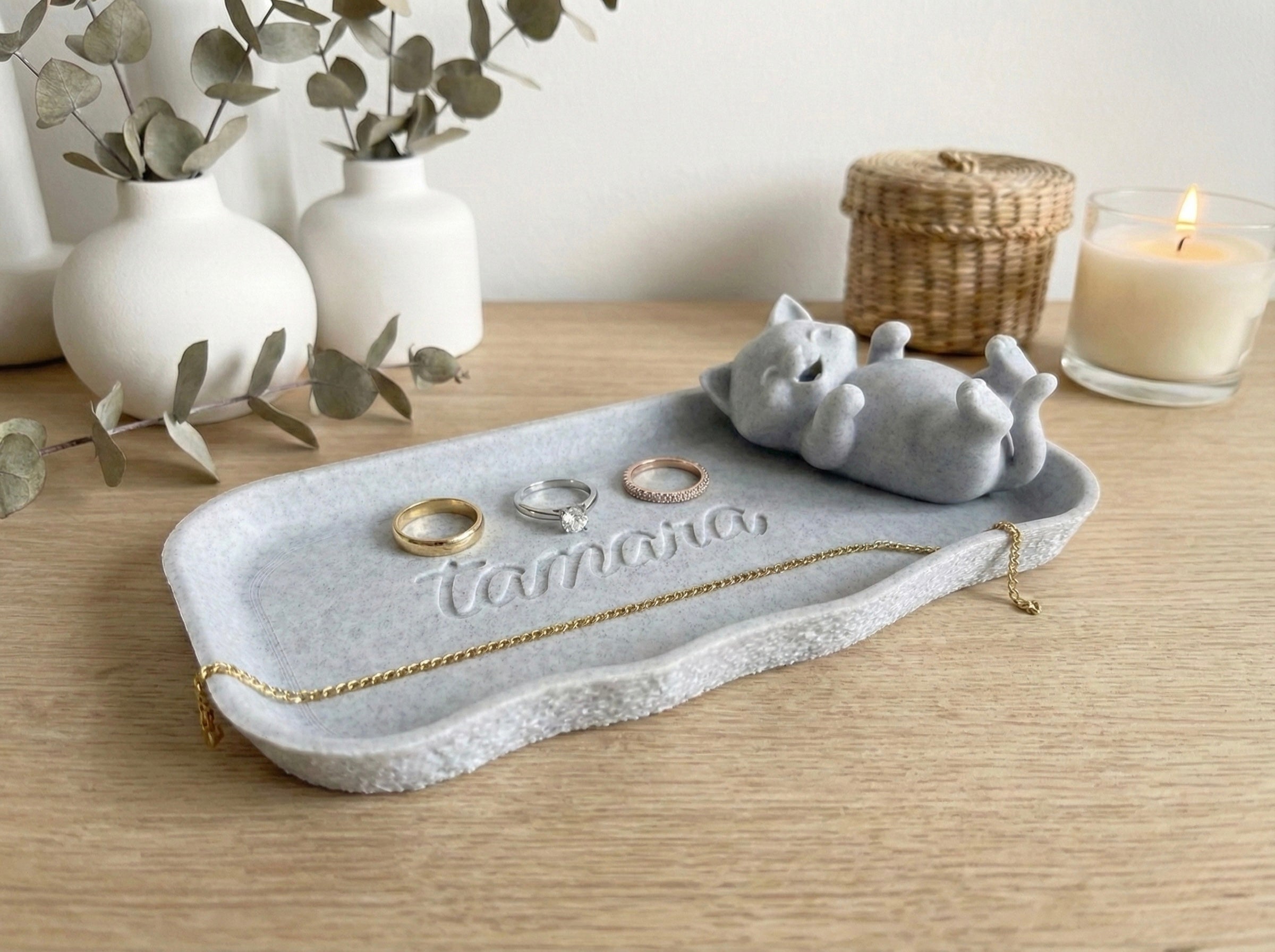 Bandeja joyero personalizada efecto mármol ✨ Opción de añadir nombre personalizado