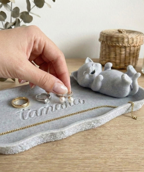 Bandeja joyero personalizada efecto mármol ✨ Opción de añadir nombre personalizado