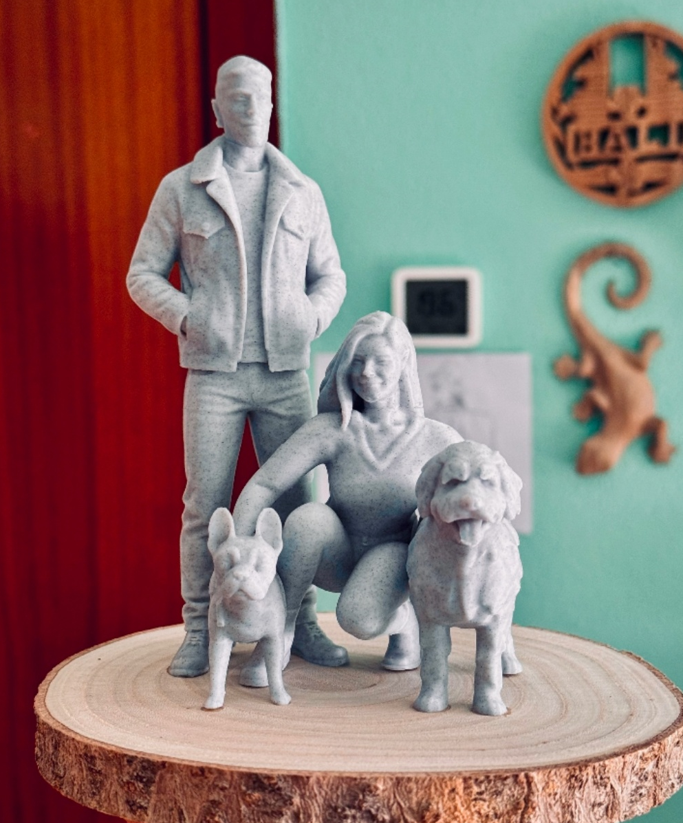 Figura personalizada de pareja, familia y mascotas