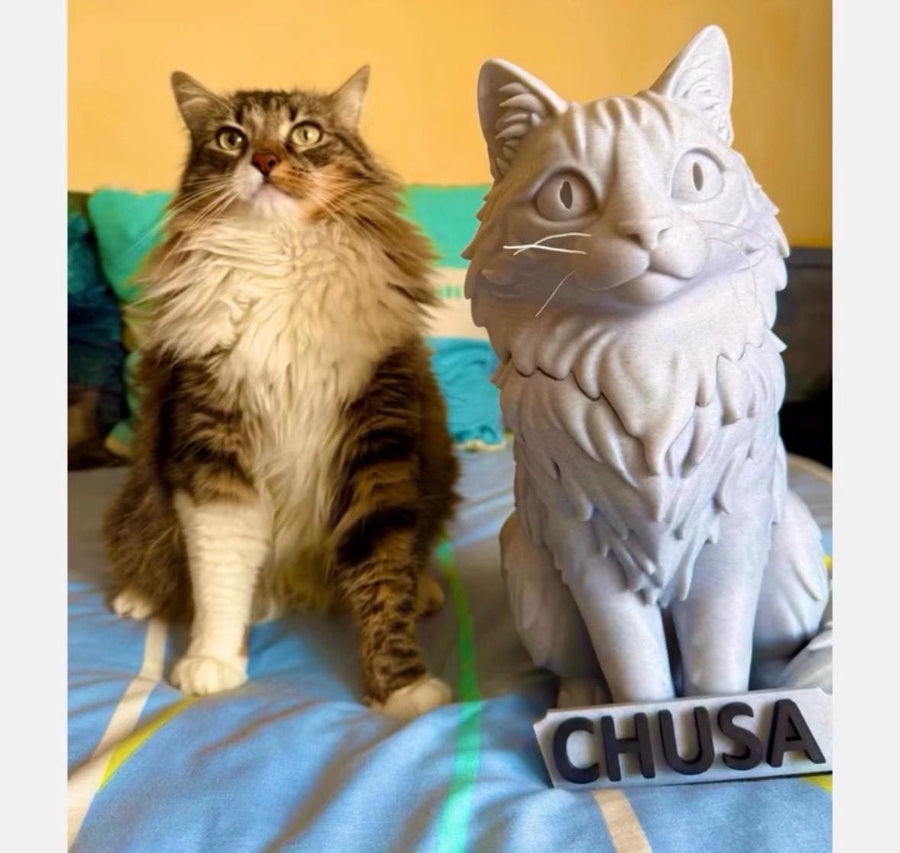 Detalle de una escultura personalizada de mascota
