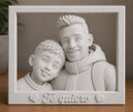 Retrato 3D personalizado desde foto con marco efecto mármol